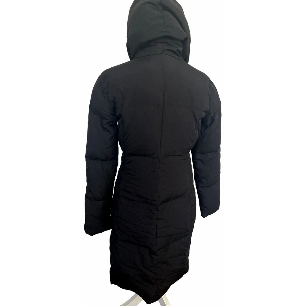 Michael Kors Women's Petite Small Black Down Puffer Coat Hooded Packable Parka